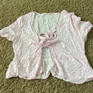 pink & white floral tie-front LA Hearts cami